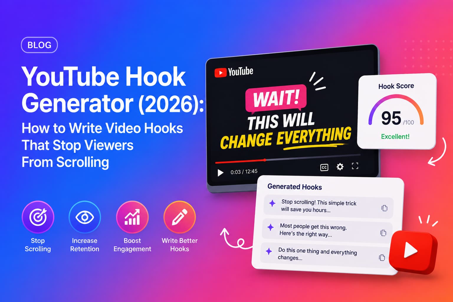 YouTube Hook Generator (2026): How to Write Video Hooks That Stop Viewers From Scrolling
